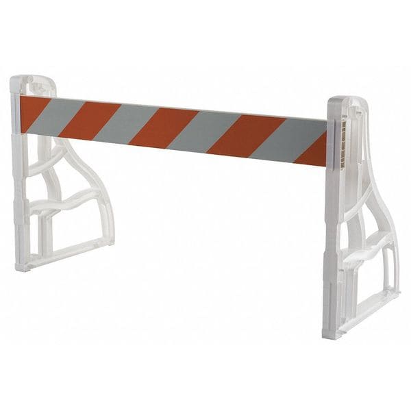 Zoro Select A-Cade Barricade Kit, Polypropylene, Engineer, 40 in Height, 96 in Length, 34 lb, Orange/White - 97-01-004-013