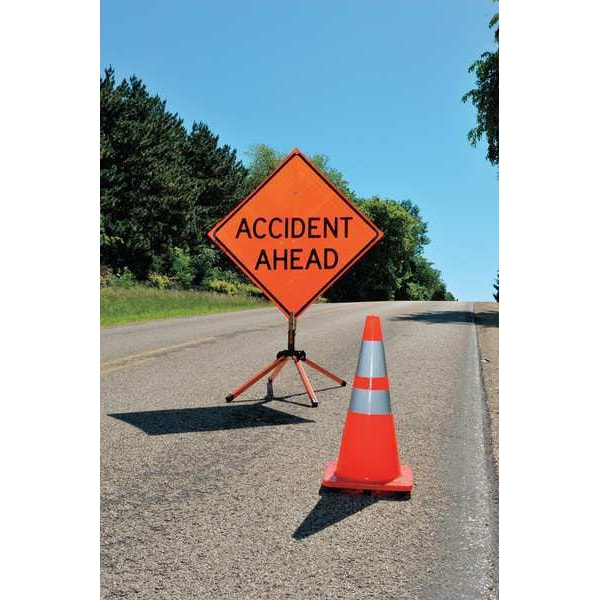 Zoro Select Traffic Cone, PVC, High-Intensity Prismatic, 28 in Height, 7 lb, Orange - 6FHC6