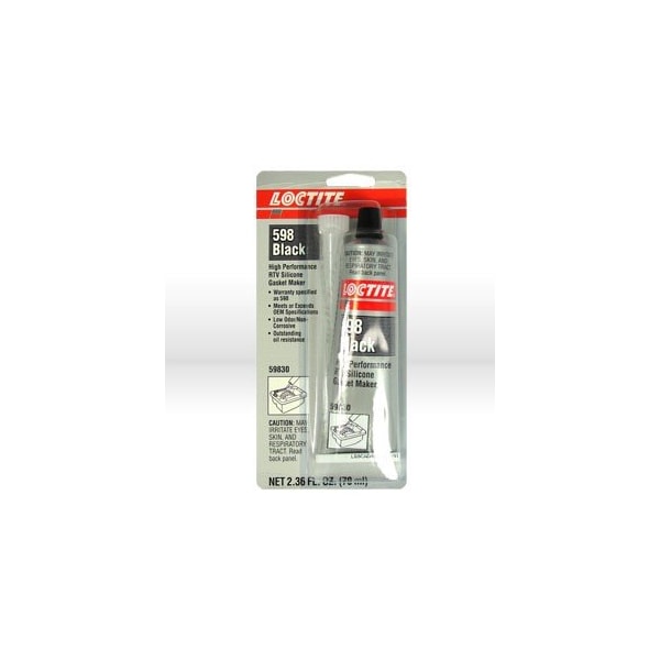 Loctite 598TM Black, High Performance RTV Silicone Gasket Maker 70 ml Tube, Carded - LOC59830
