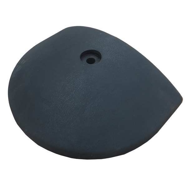 Zoro Select Speed Bump End Cap, Rubber, 2 1/2 in Height, 9 5/8 in Length, Black - 29NH36