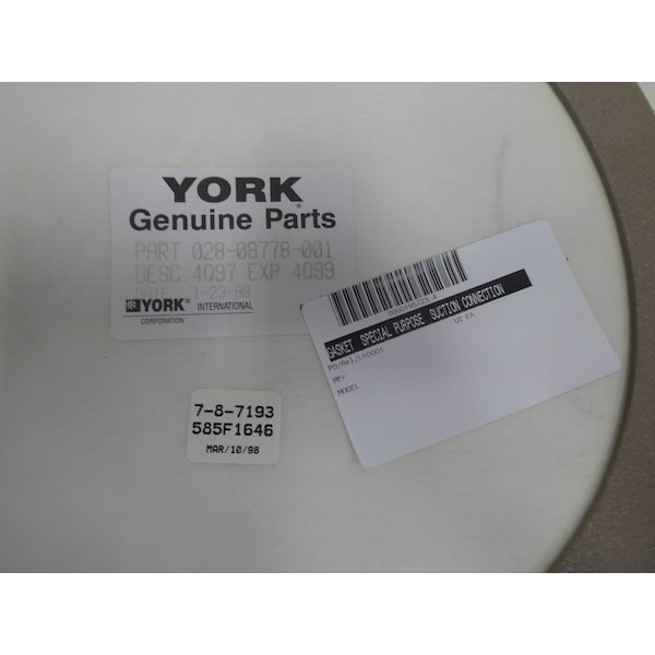 York CHILLER UNIT SUCTION CONNECTION GASKET CHILLER PARTS AND ACCESSORY - 028-08778-001