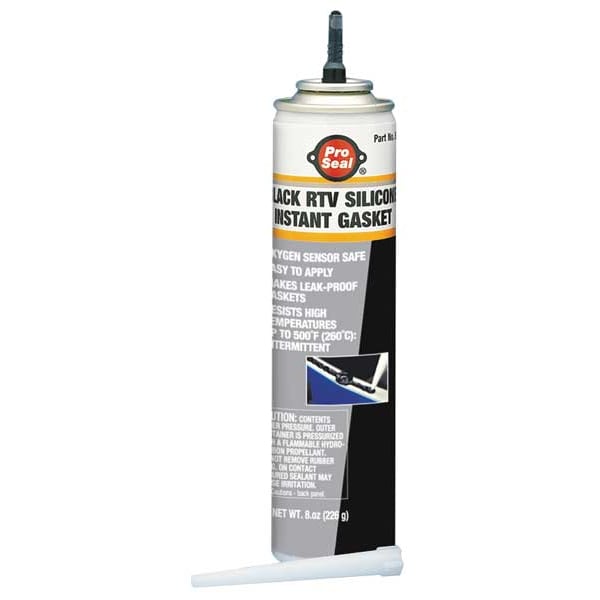 Pro Seal Oil-Resistant RTV Gasket Maker, 8 oz, Black, Temp Range -75 to 500 Degrees F - 80049