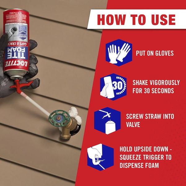 Loctite Loctite TiteFoam White Polyurethane Foam Foam Foam Sealant 12 oz - 1988753