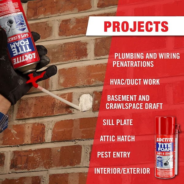 Loctite Loctite TiteFoam White Polyurethane Foam Foam Foam Sealant 12 oz - 1988753