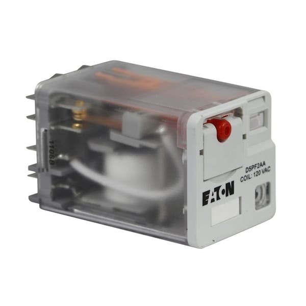 Serie Eaton D3Rr Relé plug-in de propósito general de 2 polos con base octal accionado por CA