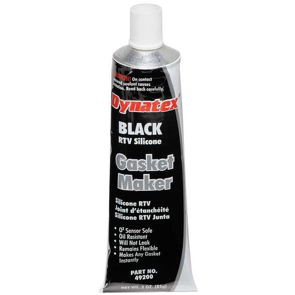Dynatex RTV Silicone Gasket Maker 3 oz, Tube, Black, Paste - 41200