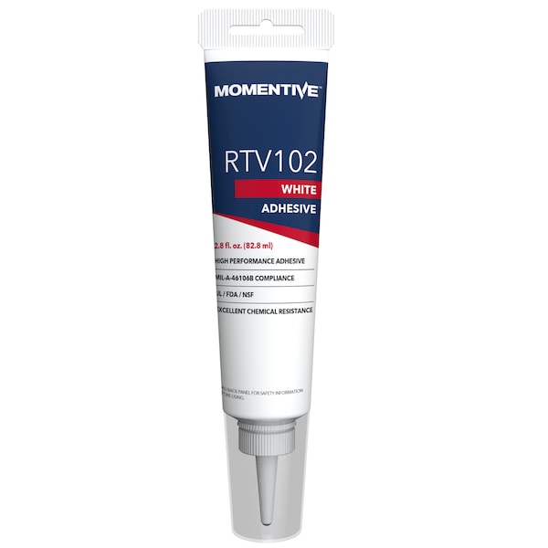 Momentive Sealant, Silicone, 10.1 oz., White, 10.1 oz., White, Temp Range -75 to 400 Degrees F - RTV102 12C