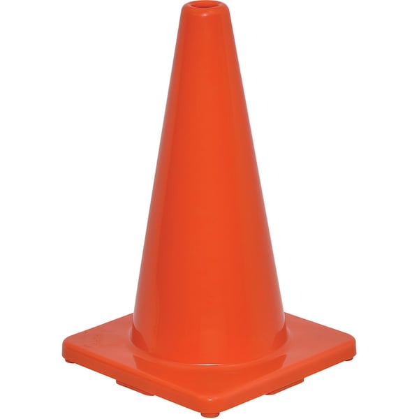 Global Industrial Traffic Cone, Pvc, 18 in Height, 2.5, Orange - RC450SP