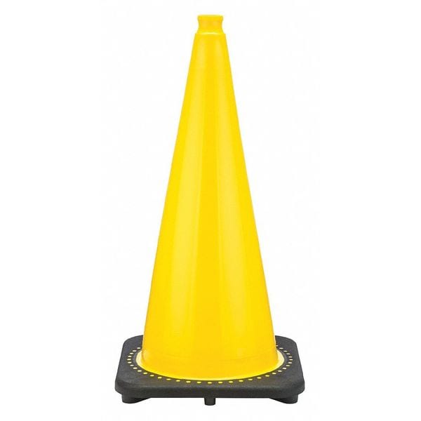 Zoro Select Traffic Cone, PVC, Non-Reflective, 28 in Height, 7 lb, Yellow - RS70032C-YELLOW