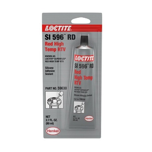 Henkel Gasketing, RTV Silicone, High Temperature, Red, 80 Ml - SI 596 RD 80ML IDH 135507