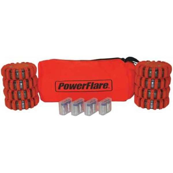 Powerflare LED Road Flare, Orange (Bag), Red/Amber (LED), Orange (Shell), 4 in Length - SP8O-RA-O