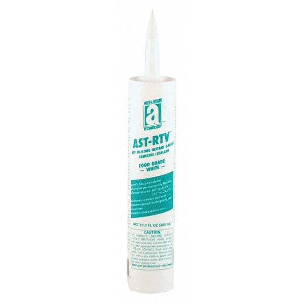Anti-Seize Technology Adhesive/Sealant/Instant Gasket, 10.3oz., 10.3 oz., White, Temp Range -75 to 450 Degrees F - 27110