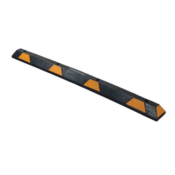 Vestil Car Stop, Plastic, 4 in Height, 71 3/4 in Length, Black - CS-33-BL