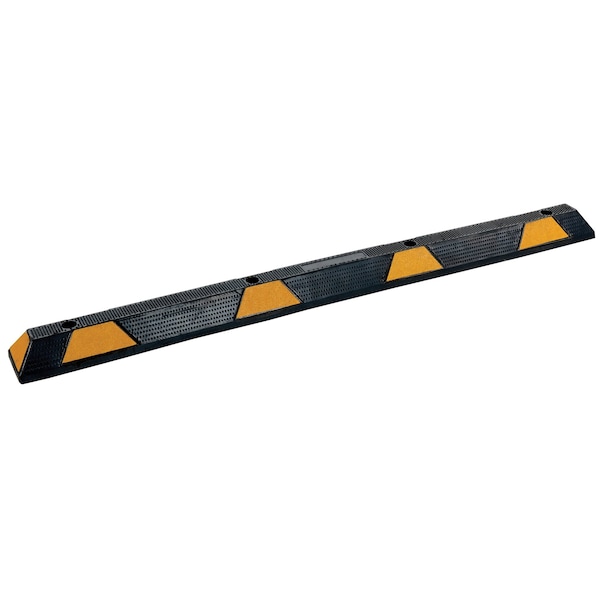 Vestil Car Stop, Plastic, 4 in Height, 71 3/4 in Length, Black - CS-33-BL