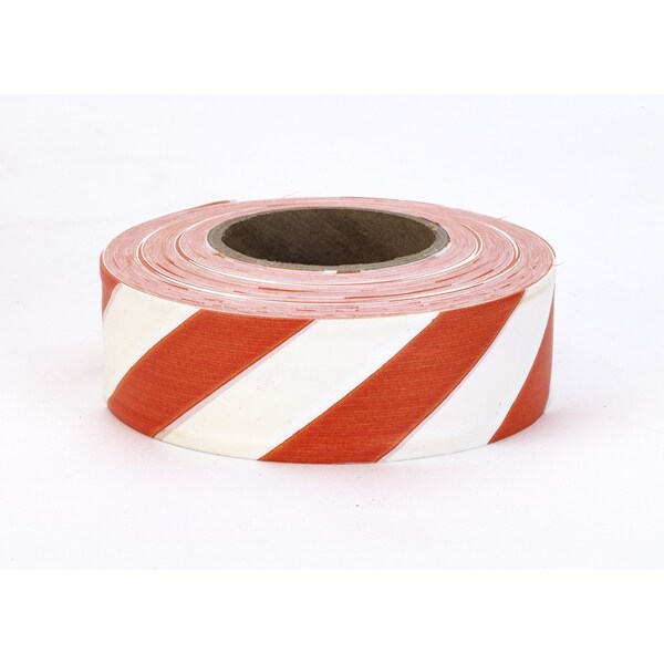 Mutual Industries Orange And White Stripe Flagging Tape 12Rls - 16002-245-1875