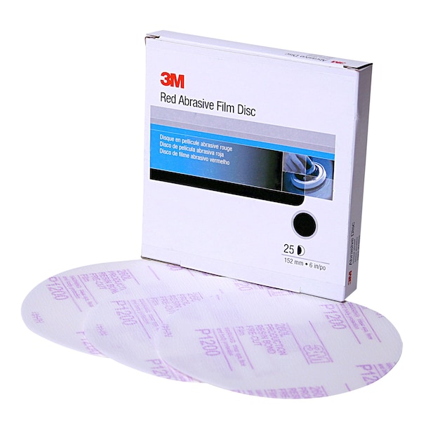 3M 3M Red Finishing Film Abrasive Disc, 01104, 6 in, P1000, 4PK - 260L