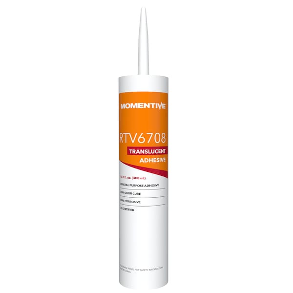 Momentive Gasket Sealant, 10.1 oz., Clear, 10.1 oz., Translucent, Temp Range -75 to 400 Degrees F - RTV6708 12C