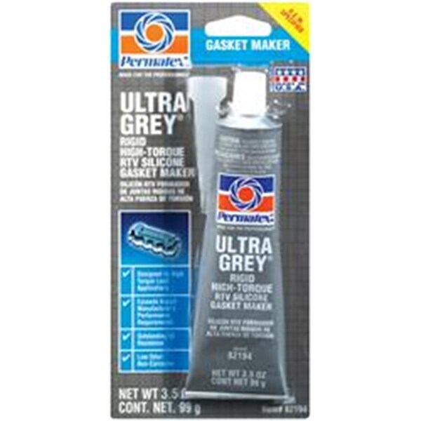 Permtx-Lockt Ultra Grey Rigid High-Torque Rtv Silicone Gasket Maker- 3.5 Oz. - P13-82194