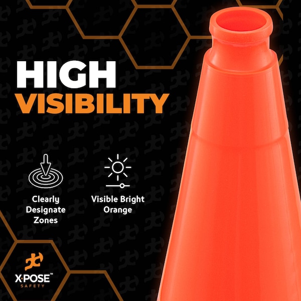 Xpose Safety Traffic Cone, PVC, 28" Height, Orange - OTC28-1-X