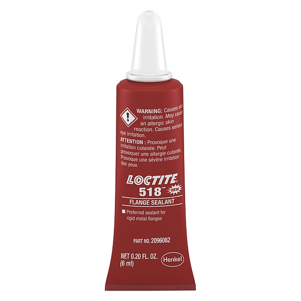 Loctite Anaerobic Anaerobic Gasket Maker, 6 mL, Red, Temp Range -65 to 300 Degrees F - 2096062
