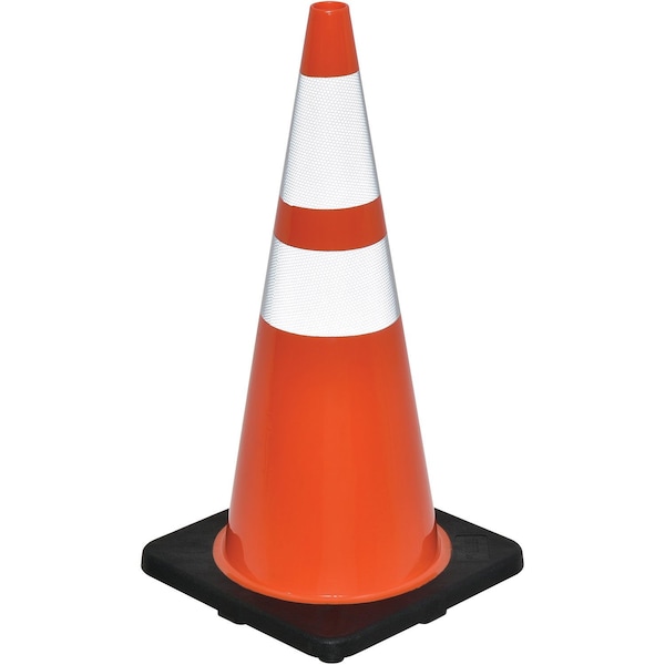 Global Industrial Traffic Cone, Pvc, 28 in Height, 7, Orange - RC700SP-AB