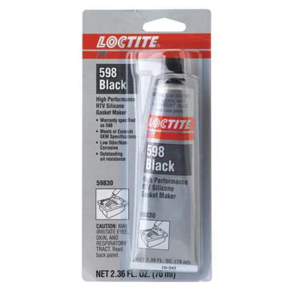 Loctite High Performance RTV Gasket Maker, 70 mL, Black, Temp Range -75 to 625 Degrees F - 234609