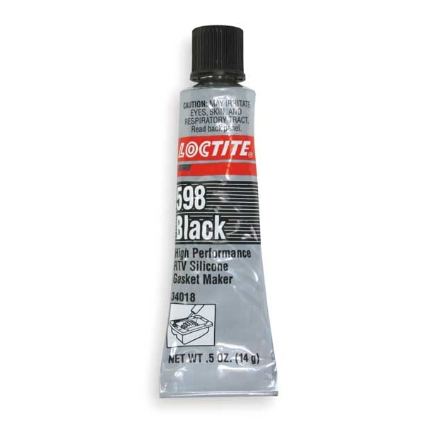 Loctite Oil-Resistant RTV Gasket Maker, 0.5 mL, Black, Temp Range -75 to 625 Degrees F - 274809
