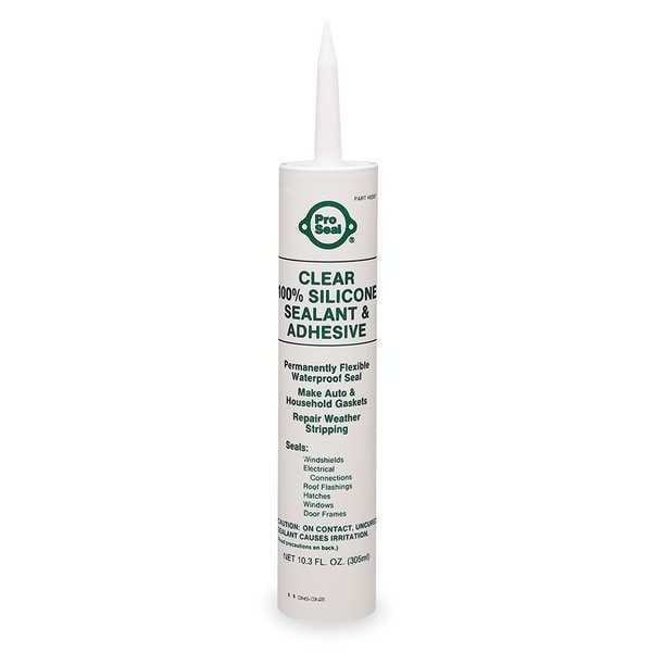 Pro Seal Waterproof Gasket Sealant, 11.1 oz, Clear, Temp Range -75 to 500 Degrees F - 80067