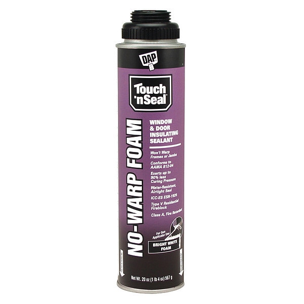 Touch 'N Seal Spray Foam Sealant, 20 oz, White, Polyurethane Base, No-Warp - 7565029712