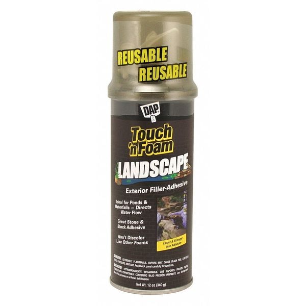 Touch 'N Seal Landscape Adhesive Foam, 12 oz, Aerosol Can, Black, R-4 - 7565040440