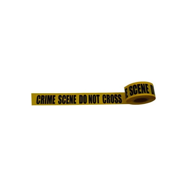 Petra Roc Inc Crime Scene Do Not Cross" Barricade Tape, Polyethylene, Yellow Tape/Black Print, 3" x 1000' - BT-CRIME