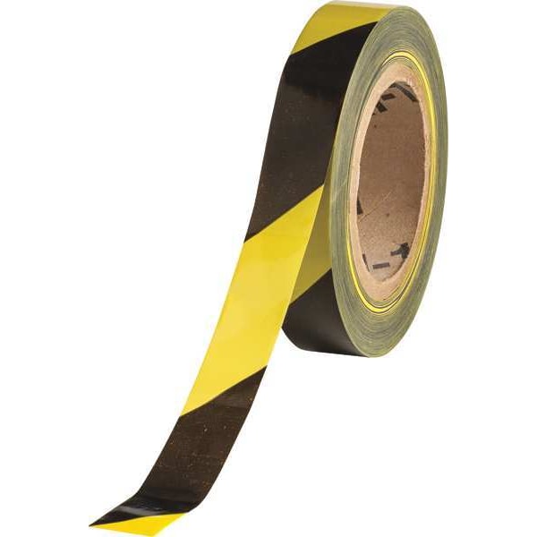 Zoro Select Barricade Tape, No Legend, Black/Yellow, 1 in Wide x 500 ft Length, Polyethylene, 3 mil - 91237