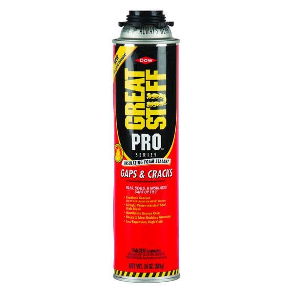 Great Stuff Spray Foam Sealant, 24 oz, Aerosol Can, Orange, Polyurethane Base - 00341557