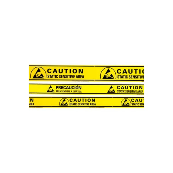 Static Solutions Inc Static Solutions ESD Sensitive Aisle Warning Tape, 2" x 36 Yards, Yellow - AT-3054