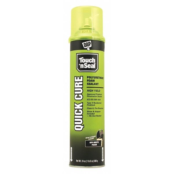 Touch 'N Seal Spray Foam Sealant, Straw Application Method 24 oz, Aerosol Can, Beige, 2-3:1 Expansion Ratio - 7565000058