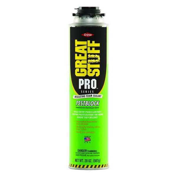Great Stuff Spray Foam Sealant, 20 oz, Aerosol Can, Gray, Pro - 11073754