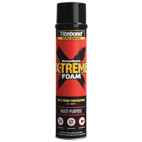 Titebond Spray Foam Sealant, 24 oz, Aerosol Can, 12 PK - 8522