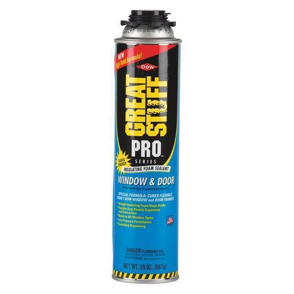 Great Stuff Spray Foam Sealant, 20 oz, Aerosol Can, Yellow, Pro - 00187273