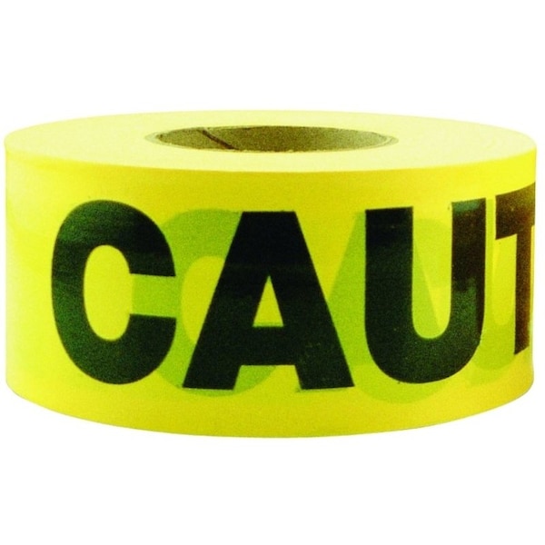 C.H. Hanson Barricade Safety Tape, 1000 ft L, 3 in W, BlackYellow - 16000
