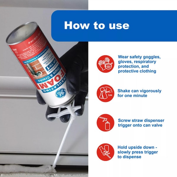 Ge GE White Foam Gaps and Cracks Insulating Sealant 12 oz - 2844271