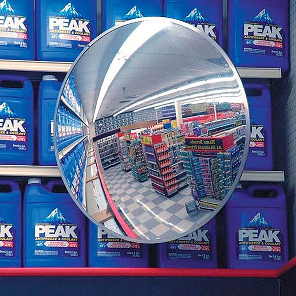 Safety Security Products Indoor/Outdoor Polycarbonate Convex Circular Mirror, 36 Dia. - H214136PC