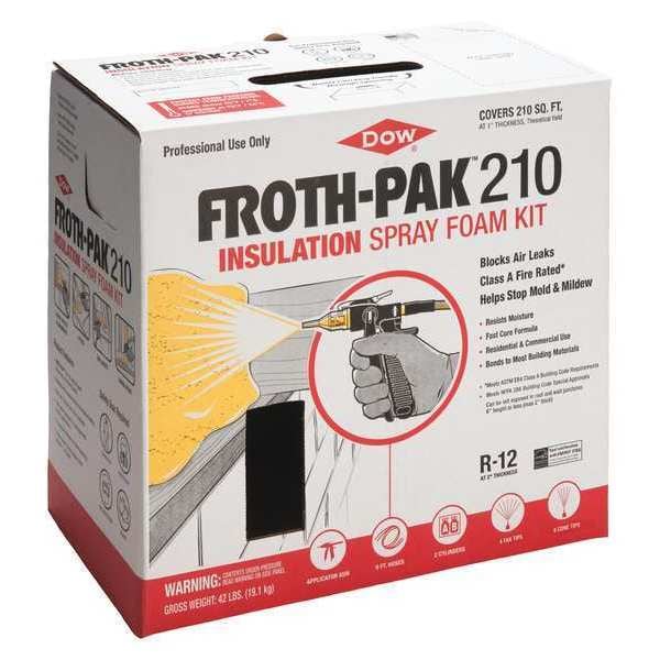 Froth-Pak Spray Foam Sealant Kit, 42 lb, Two Cylinders, Cream, Polyurethane Base, 210 - 12031897