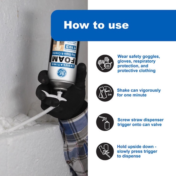 Ge GE White Foam Big Gaps and Cracks Insulating Sealant 12 oz - 2844274