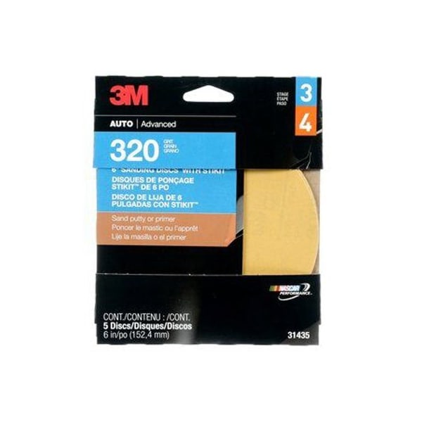 3M 6 9320GR STIKIT GOLD DISC 5/PK - 3M31435