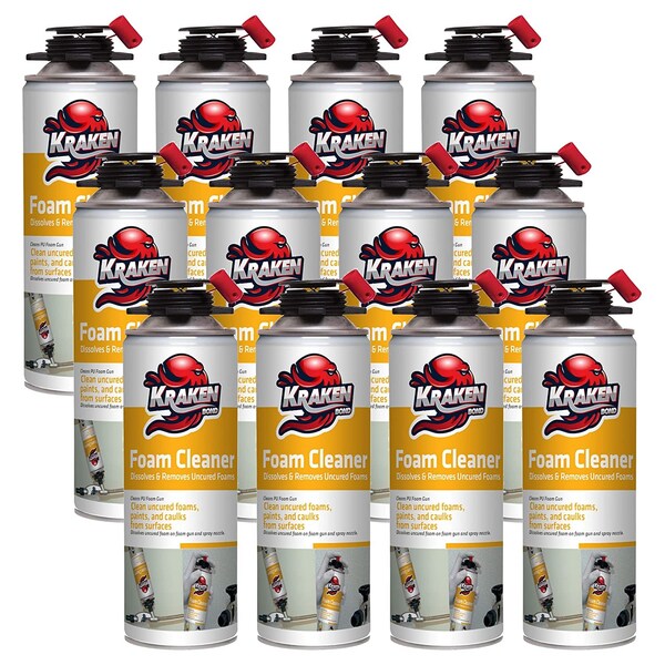 Krakenbond Krakenbond Foam Gun Cleaner, Sealant Remover, Dissolves & Removes Uncured Polyurethane Foams, 12PK - KR1101PMFW-12