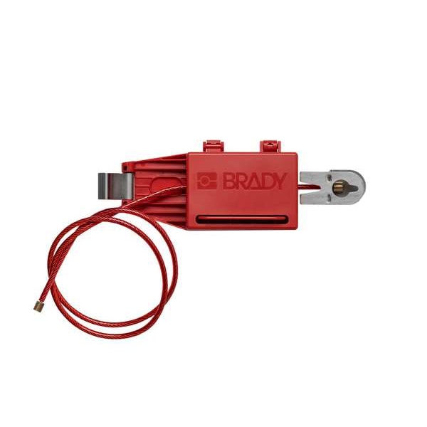 Brady Circuit Breaker Lockout, Electrical Panel, ABS Plastic/Stainless Steel, 120/277V AC, Red - 151633