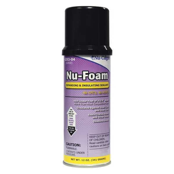 Nu-Calgon Spray Foam Sealant, 12 oz, Aerosol Can, Beige, Diphenylmethanediisocyanate Base, Nu-Foam - 4293-04