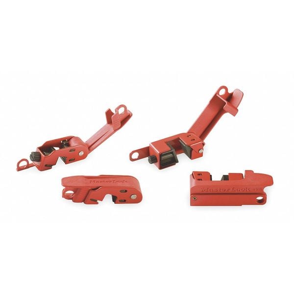 Master Lock Circuit Breaker Lockout Combo Pack, Clamp-On, For 120/277V AC Volt, Steel, Red - 506