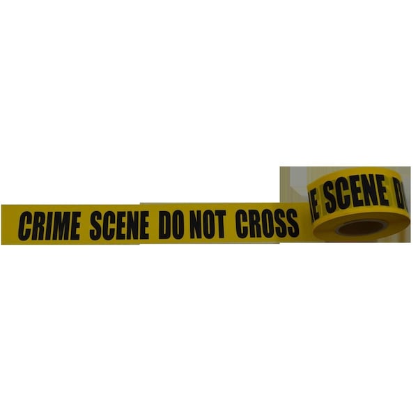 Petra Roc Barricade Tape 2 Mil Printing Crime Scene Do Not Cross, Yellow & Black - 3 in. x 1000 ft. - PE434543