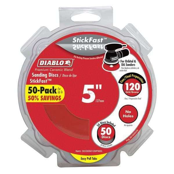Diablo PSA Sanding Disc, 5", 120G, PK50 - DCD050120P50G